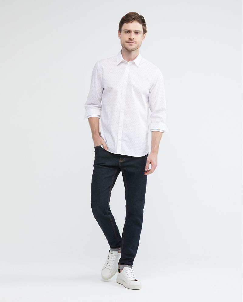 Chevignon Camisa Premium de Hombre Slim Fit Manga Larga - Mini Print Coolmax + Wrinkle Free Descuento