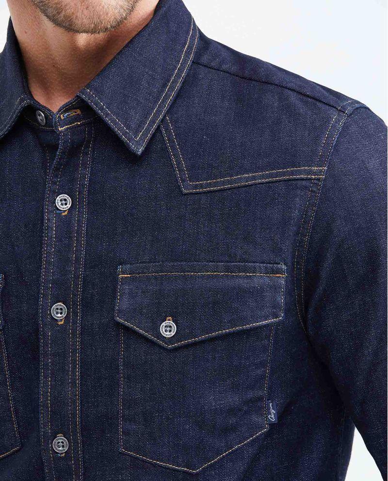 Chevignon Camisa en Denim Slim Fit Manga Larga Azul Ultra Oscuro para Hombre ÚLTIMAS EDICIONES