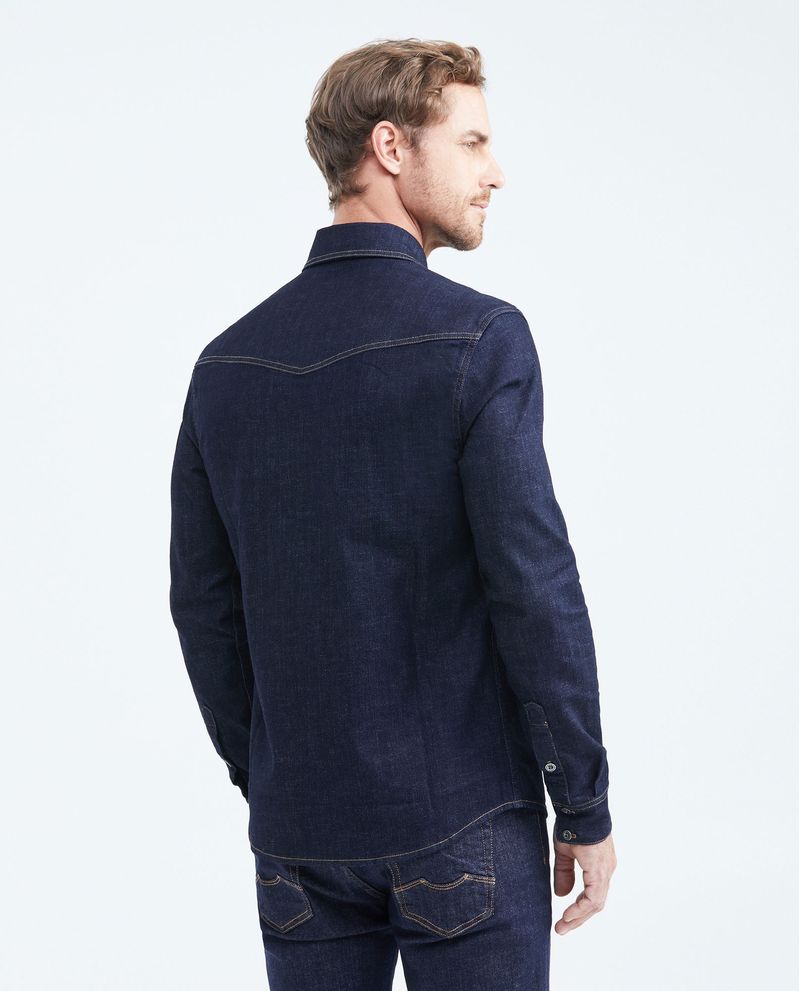 Chevignon Camisa en Denim Slim Fit Manga Larga Azul Ultra Oscuro para Hombre ÚLTIMAS EDICIONES