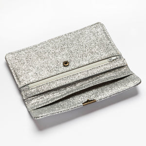 Dlirioshop Cartera de Piel Plata Purpurina Tienda
