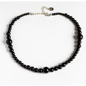Dlirioshop Collar Bolas Negro Onix Última moda
