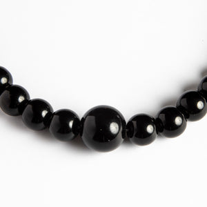 Dlirioshop Collar Bolas Negro Onix Última moda