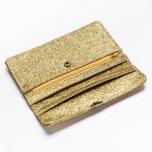 Dlirioshop Cartera de Piel Dorada Purpurina Ofertas especiales