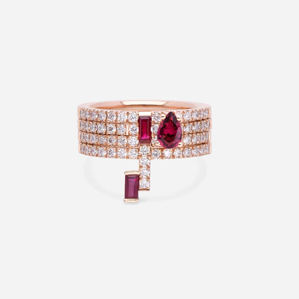 Gold&roses Anillo Ouverture I am Red Última moda