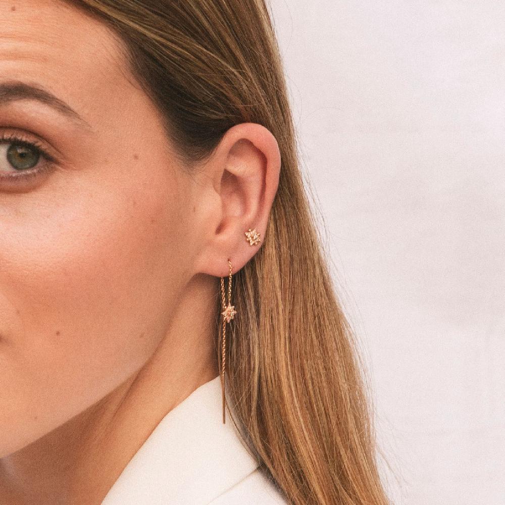 Gold&roses PENDIENTES ROSE DES VENTS STUD Ofertas especiales