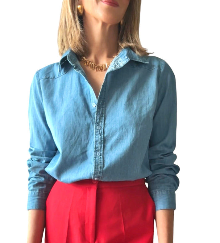 jolie jolie Camisa denim tejido fino Liquidación