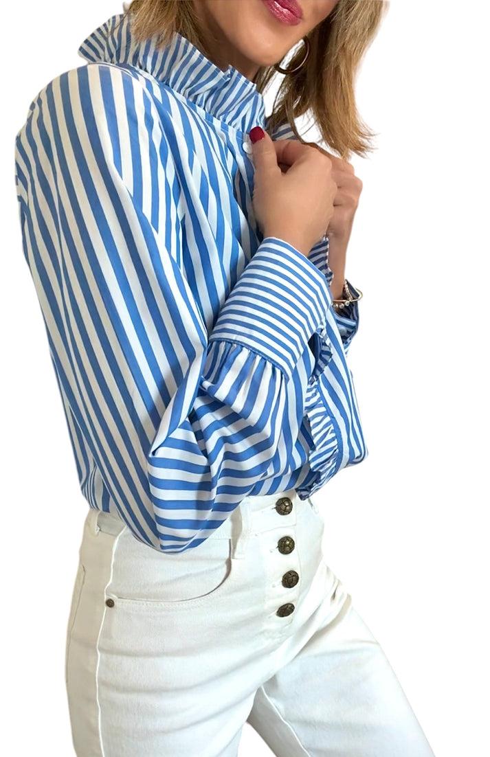 jolie jolie Camisa rayas azul&blanco Oferta exclusiva