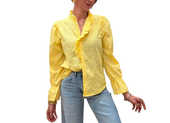 jolie jolie Camisa vichy amarilla Ofertas de temporada