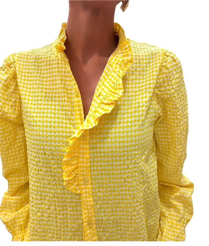 jolie jolie Camisa vichy amarilla Ofertas de temporada