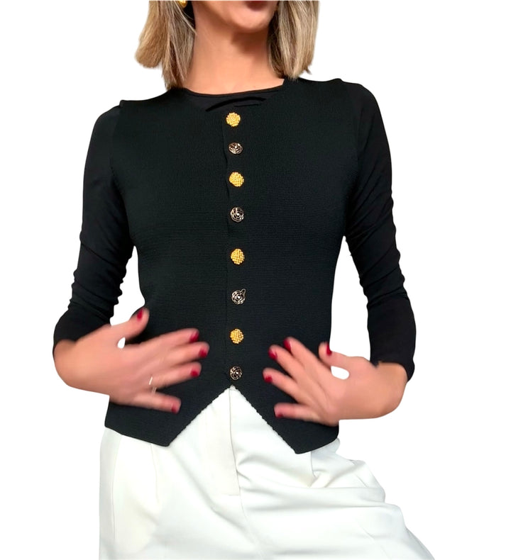 jolie jolie Chaleco negro botones joya Venta caliente