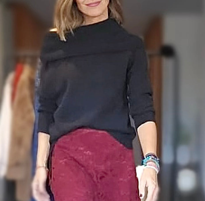 jolie jolie Jersey punto negro bardot Gran oferta