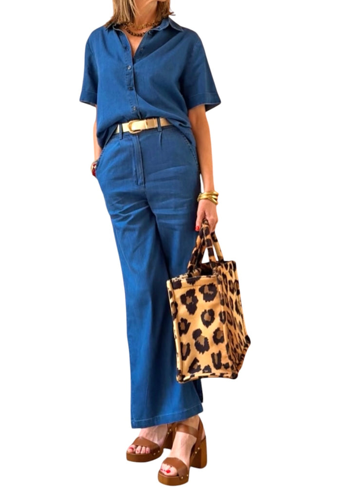 jolie jolie Pantalón pinzas fino denim Descuento
