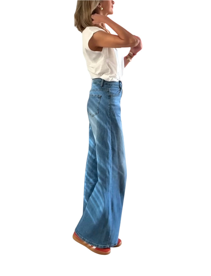 jolie jolie Denim ancho azul Mejor oferta