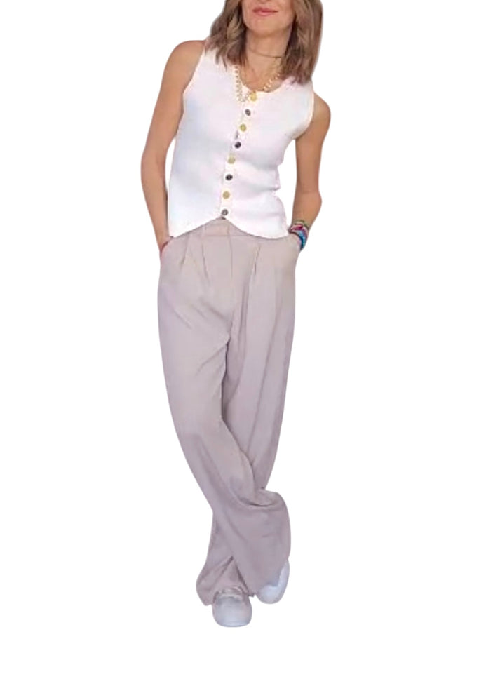 jolie jolie Pantalón fluido camel Rebajas online