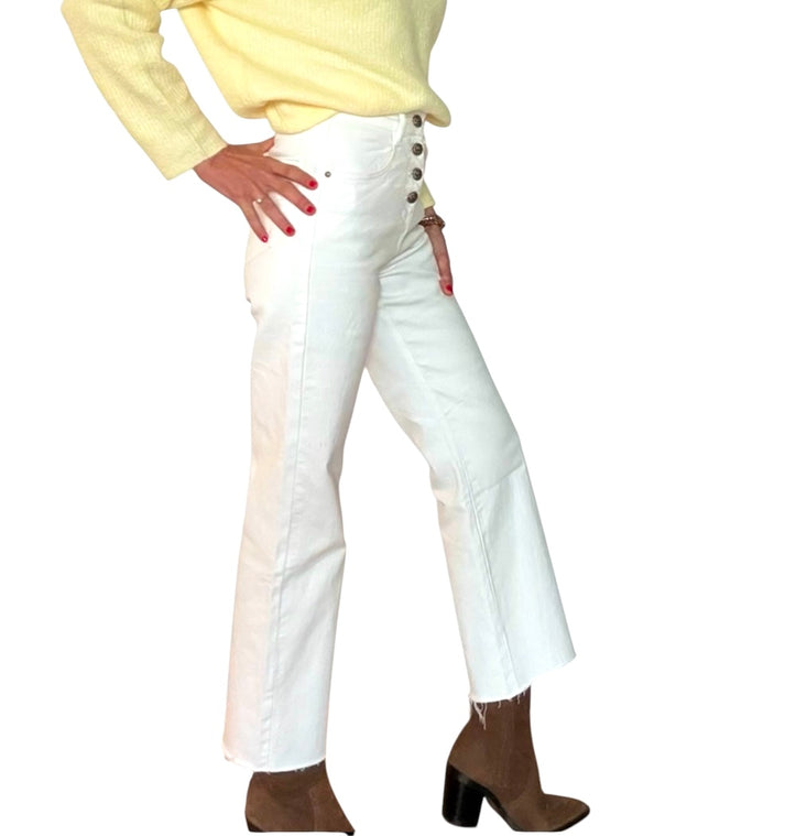 jolie jolie Pantalón denim botones blanco COMPRAR AHORA