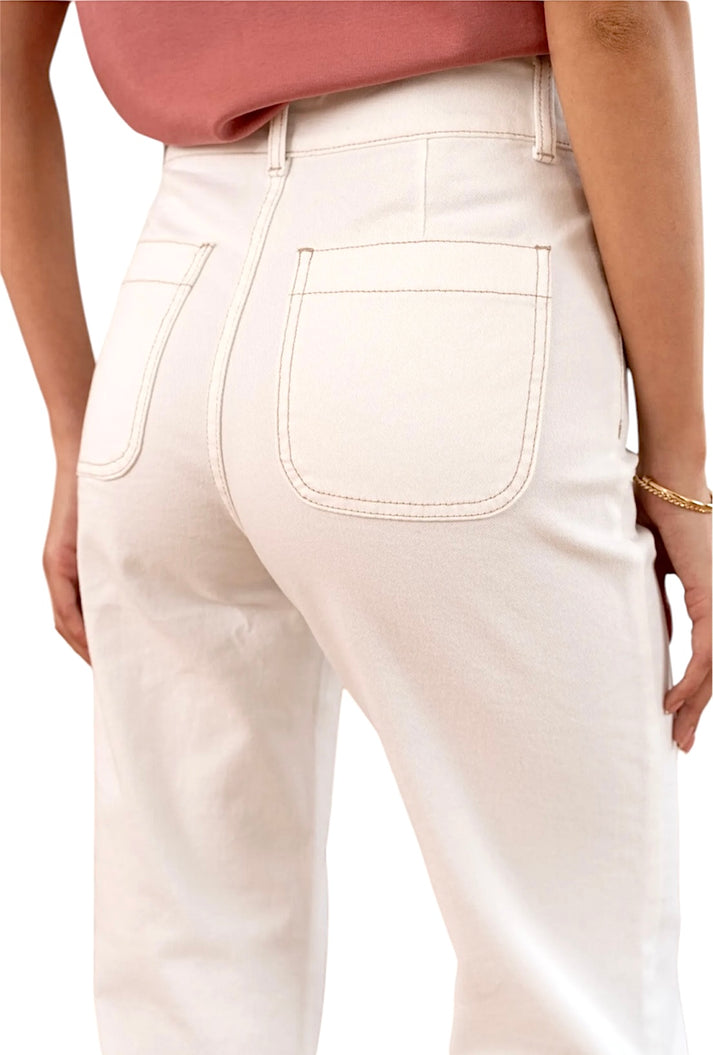 jolie jolie Pantalón denim bolsillos blanco roto Precio de fábrica