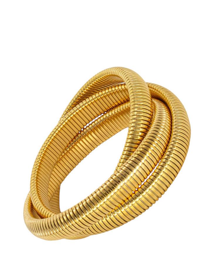 jolie jolie Pulsera triple dorada Envío internacional gratuito