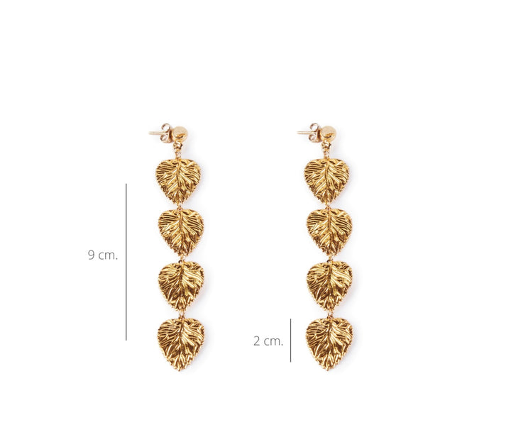 jolie jolie Pendientes hojas doradas Oferta exclusiva