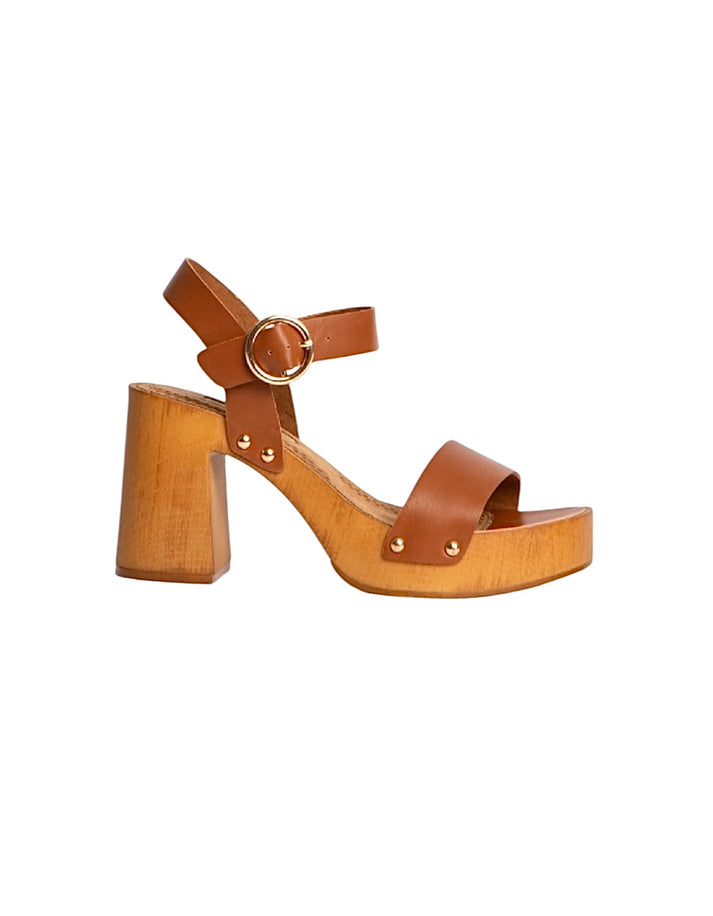 jolie jolie Sandalia tacón camel Rebajas de fin de temporada