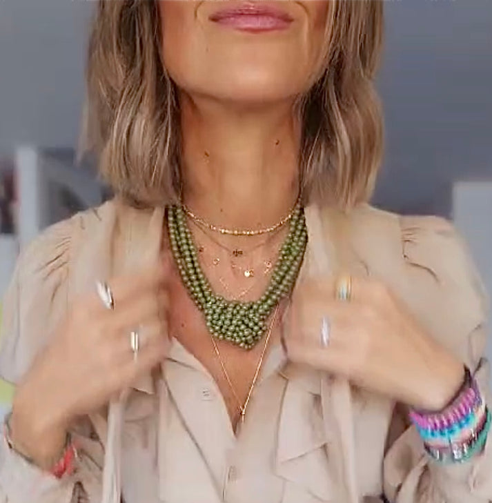 jolie jolie Collar piedrecitas nudo verde Rebajas de fábrica