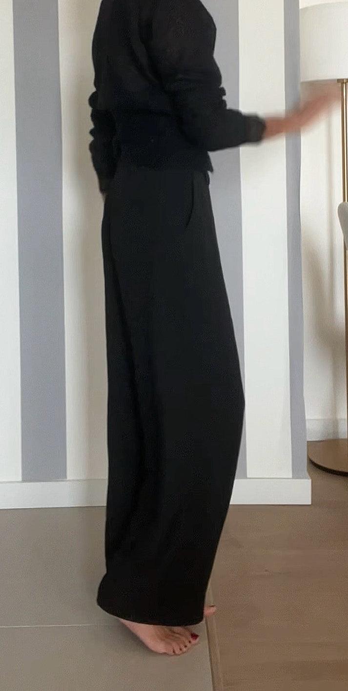jolie jolie Pantalón traje fino negro Descuento