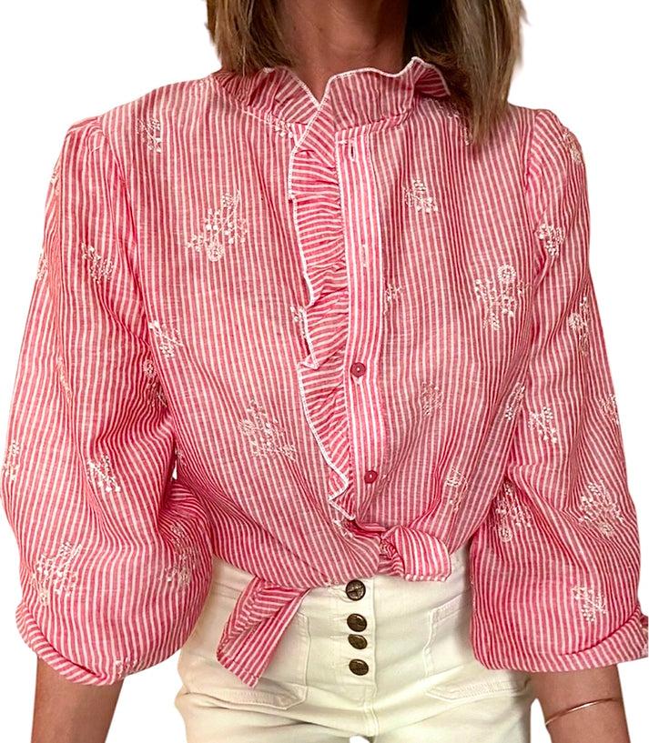 jolie jolie Camisa Lucia rojo&blanco Oferta especial