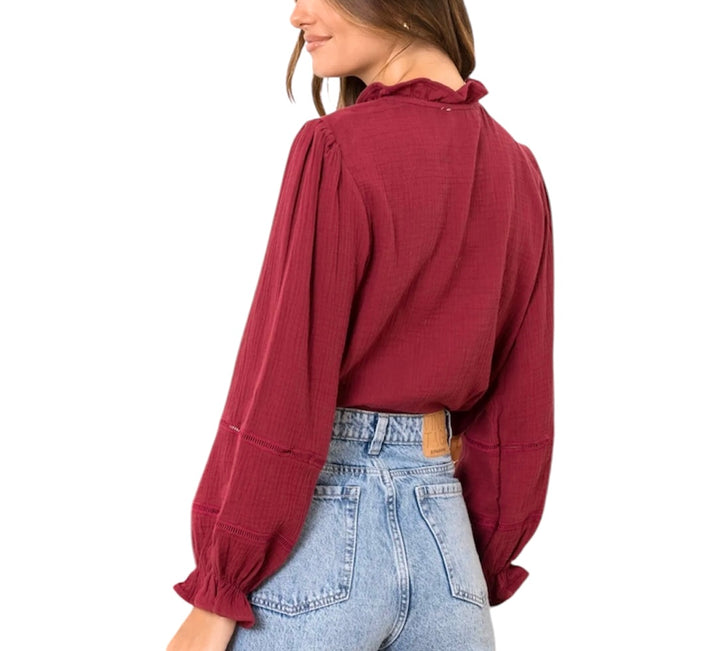 jolie jolie Camisa detalles burdeos COMPRAR AHORA
