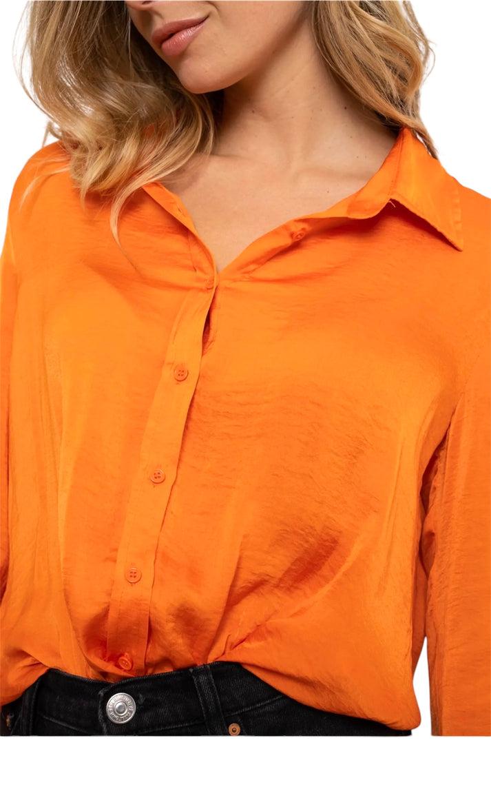 jolie jolie Camisa satinada naranja Últimos 2 días