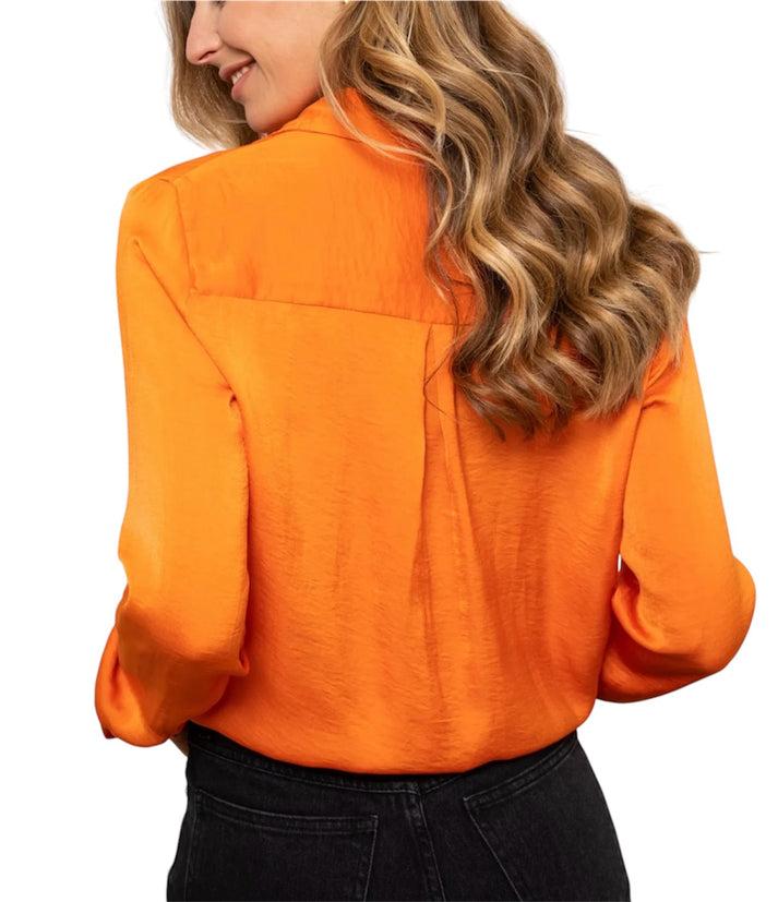jolie jolie Camisa satinada naranja Últimos 2 días
