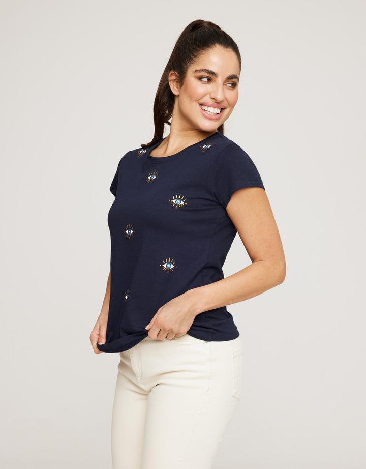 koala bay Camiseta Manga Corta Azul Marino - Olhos En oferta