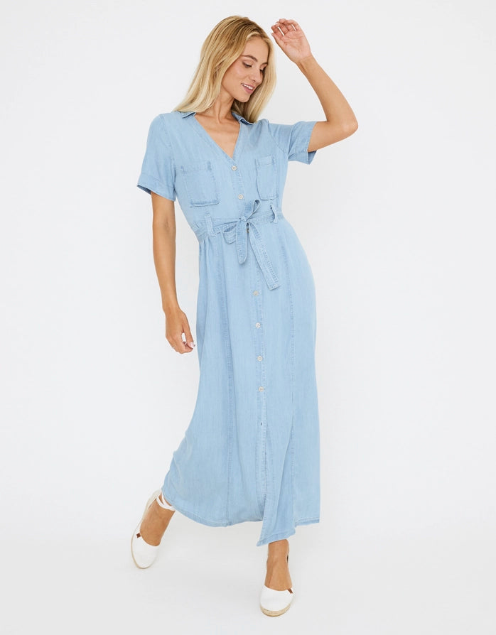 koala bay Vestido Largo Denim Claro - Lonzo Promoción por tiempo limitado