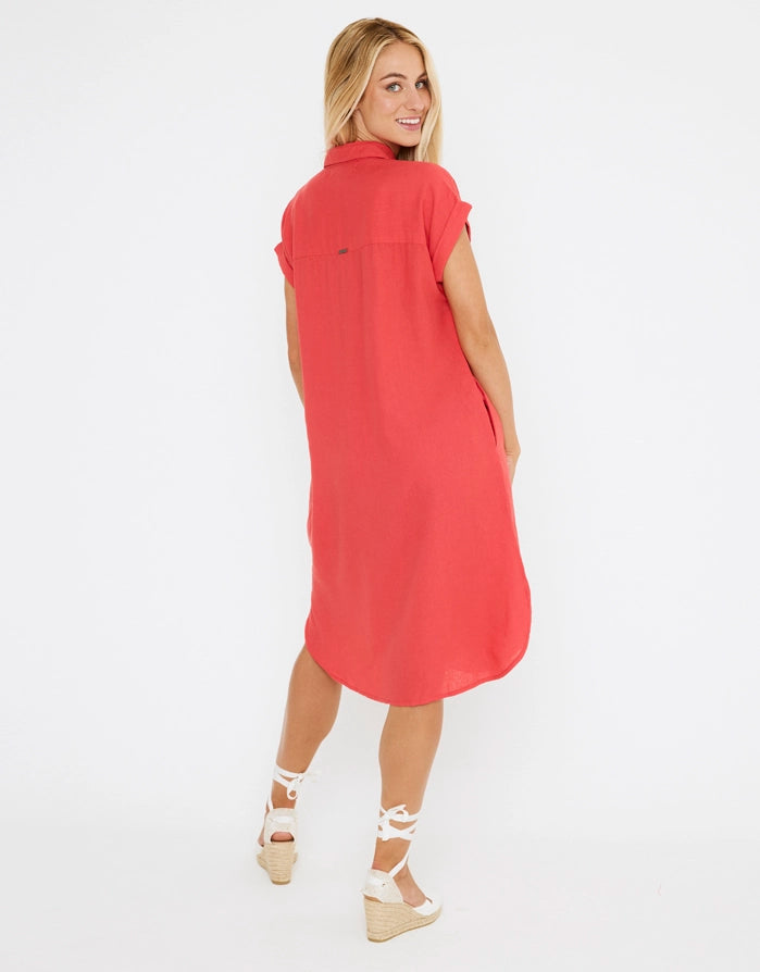 koala bay Vestido Midi Lino - Bayo Tienda de fábrica