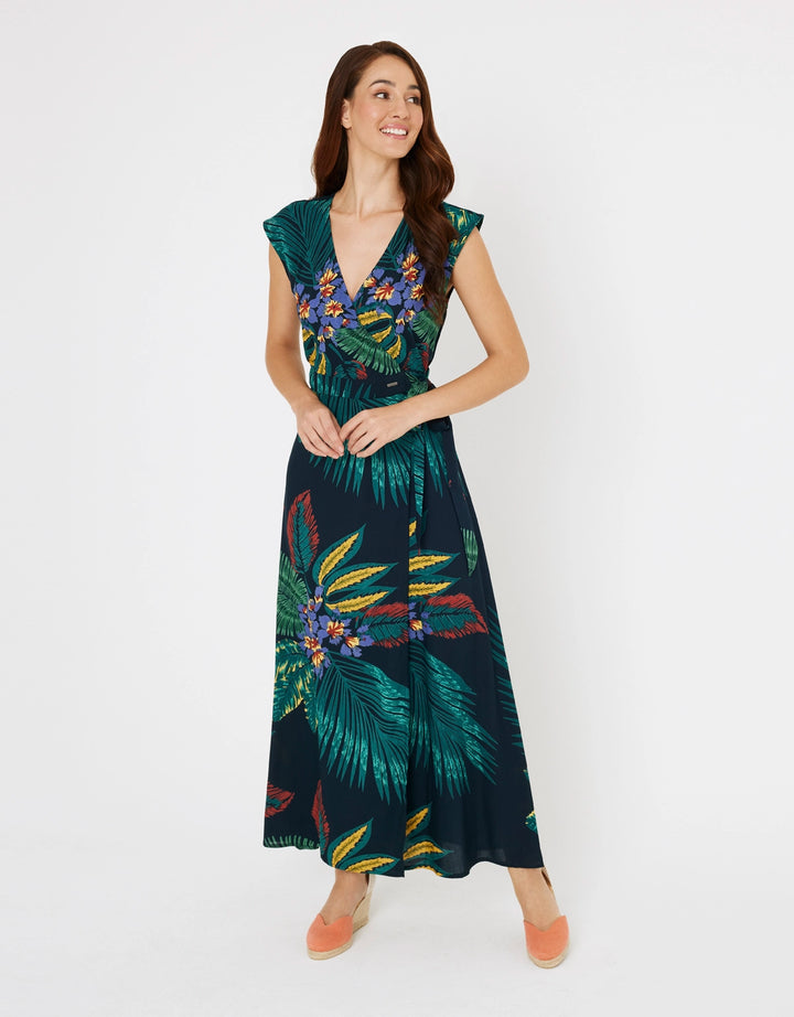 koala bay Vestido Largo Estampado Tropical Multicolor - Titania Limitado a 3 días