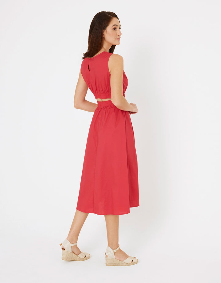 koala bay Vestido Midi de Algodón Rojo - Brasilia Ahorra y exporta