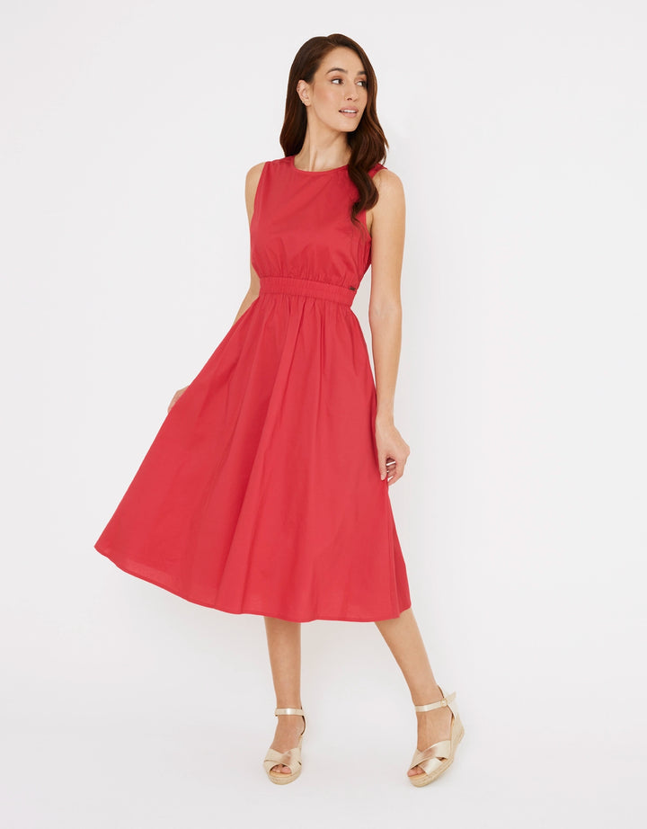 koala bay Vestido Midi de Algodón Rojo - Brasilia Ahorra y exporta
