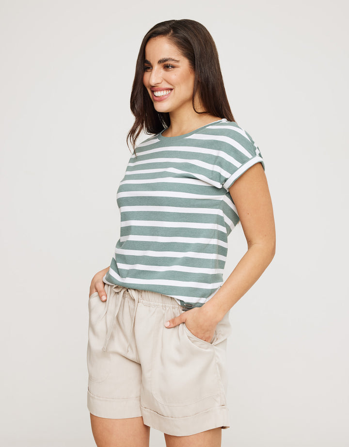 koala bay Camiseta Manga Corta de Rayas - Madonna Última moda