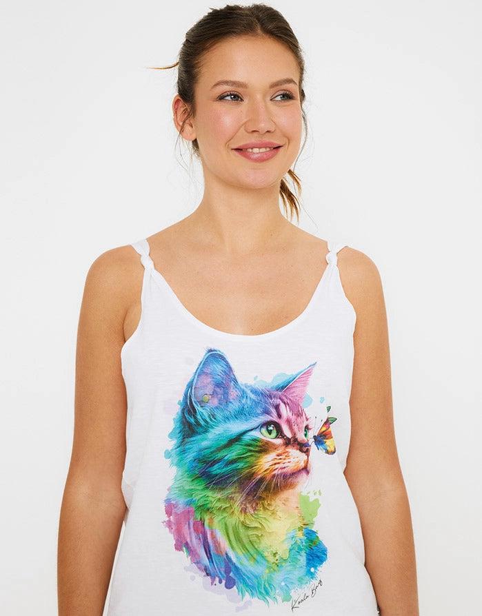 koala bay Camiseta Tirantes Gato - Demora Oferta especial