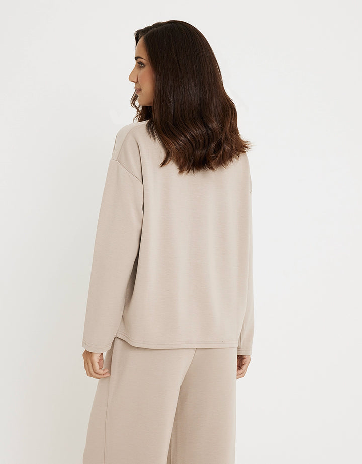 koala bay Sudadera sin Capucha Modal Beige - Vitatu Libre de impuestos