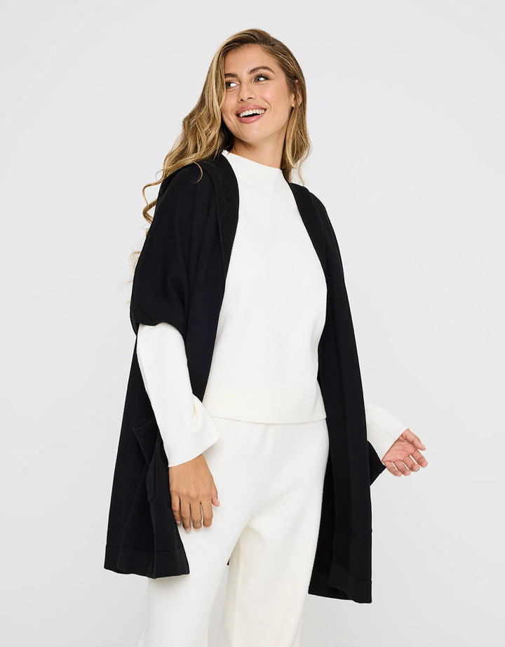 koala bay Poncho Abierto Negro - Alfonti Descuentos del mes