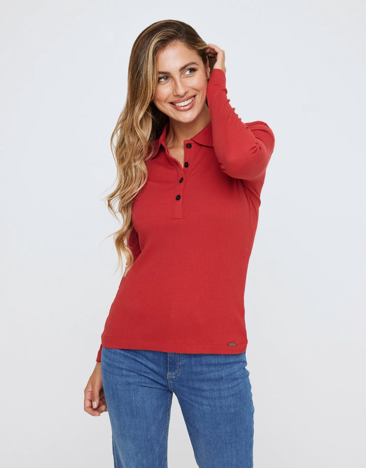 koala bay Polo Manga Larga Rojo - Uicun Rebajas top