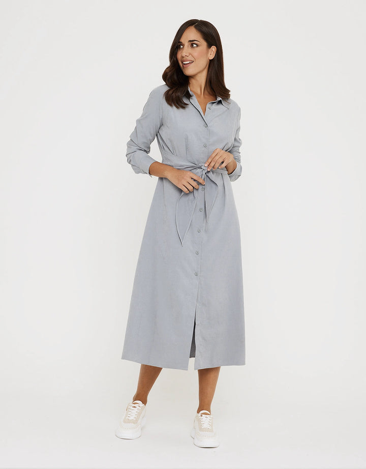 koala bay Vestido Largo Camisero Gris - Verona Rebajas online