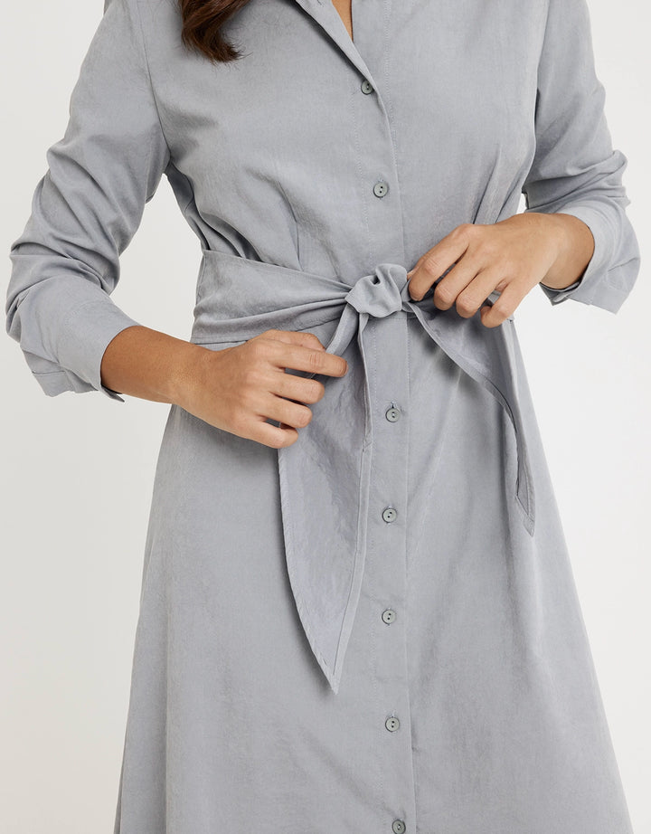 koala bay Vestido Largo Camisero Gris - Verona Rebajas online