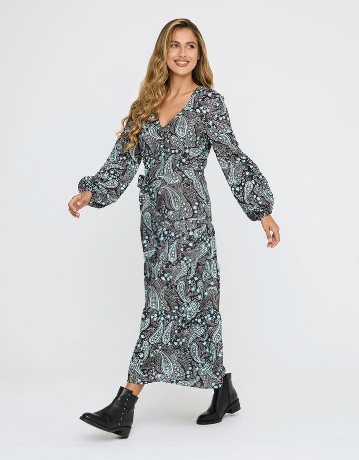 koala bay Vestido Midi Vaporoso Negro - Lunarda Oferta especial