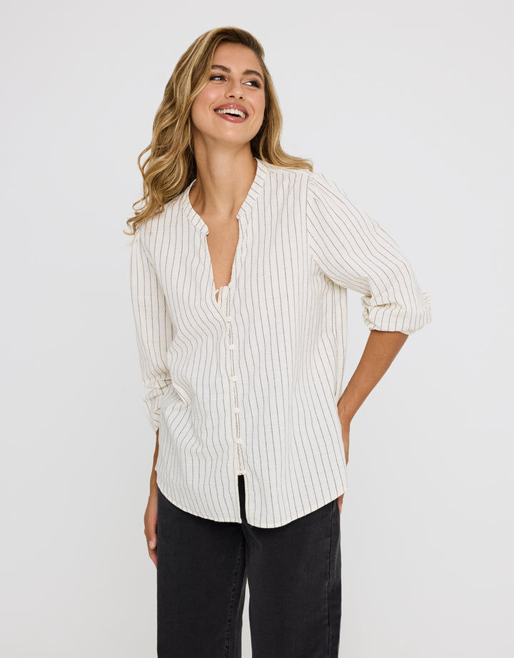 koala bay Camisa Manga Larga Rayas Off White - Tylus Promoción por tiempo limitado