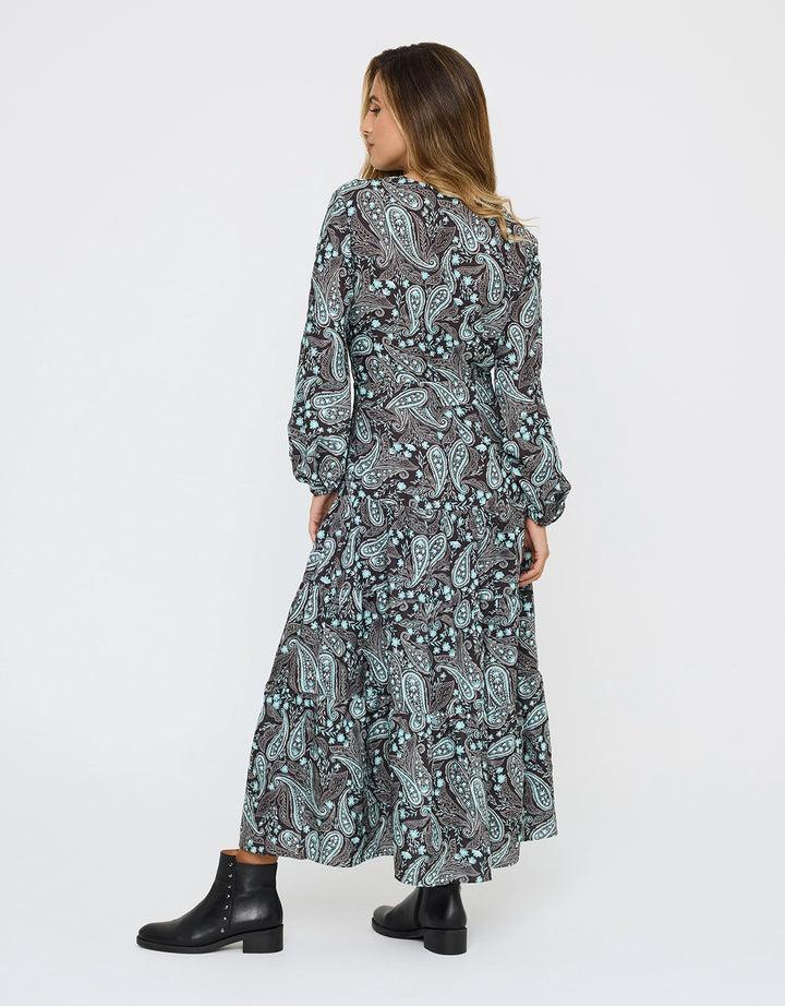 koala bay Vestido Midi Vaporoso Negro - Lunarda Libre de impuestos