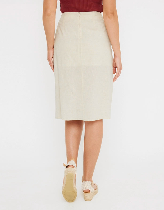 koala bay Falda Midi Beige - Closu En oferta