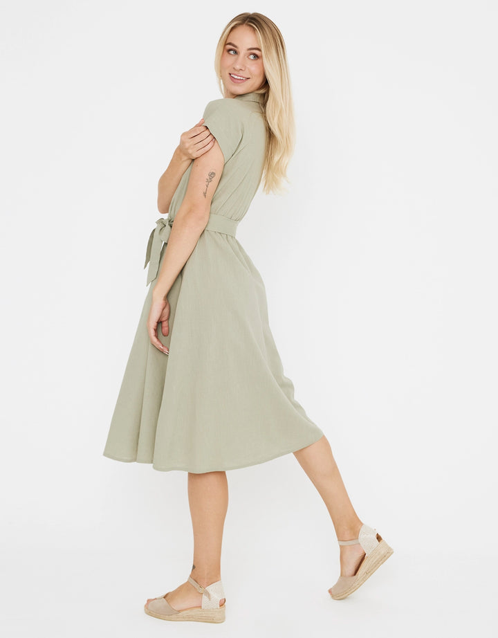 koala bay Vestido Midi Cuello Camisa - Karin Los más vendidos