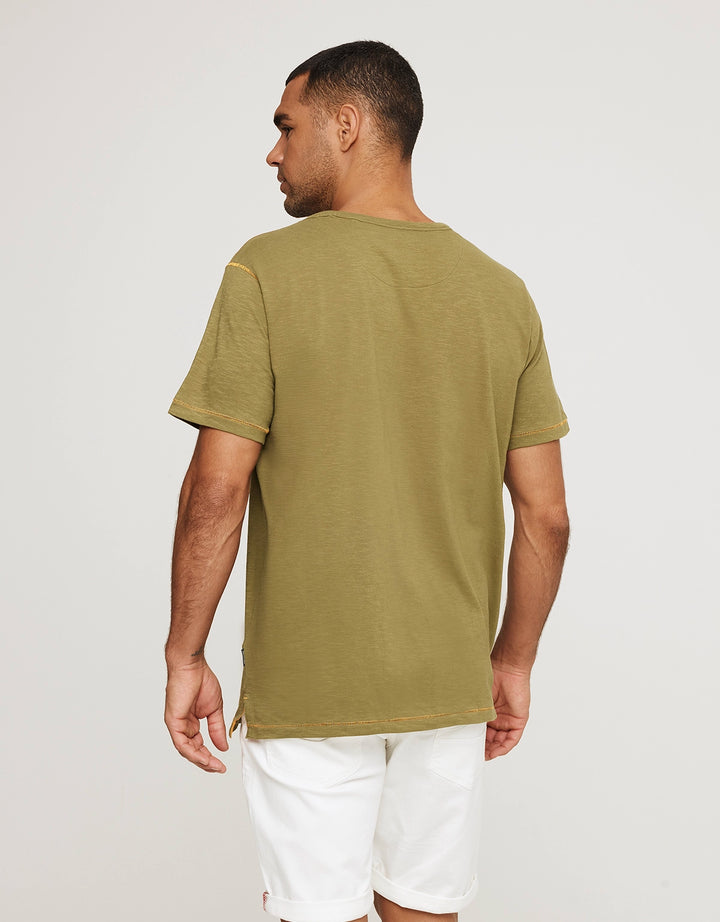koala bay Camiseta Manga Corta Caqui - Darwin Superdescuento