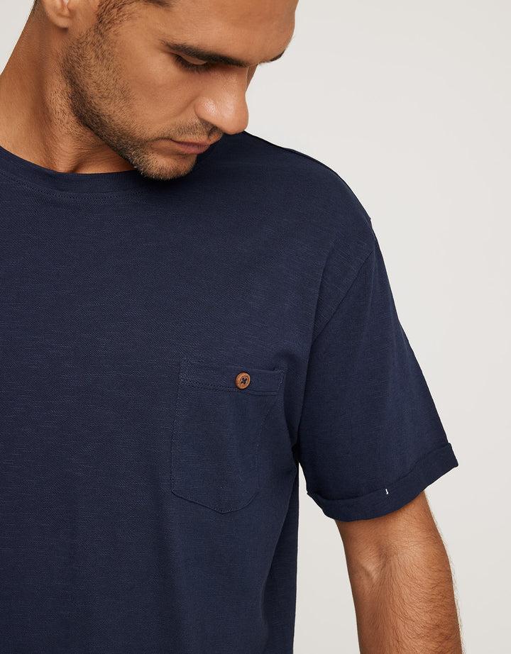 koala bay Camiseta Manga Corta Azul Marino - Button Ahorra y exporta