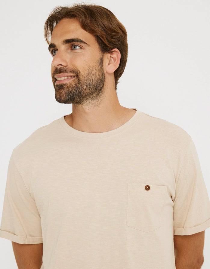 koala bay Camiseta Manga Corta Beige - Button Precios de Black Friday